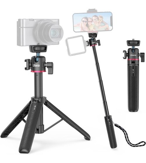 Ulanzi MT-73 Extension Pole Tripod, Mini Selfie Stick Tripod Stand Handle Grip